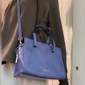 ♥️Italian Leather Cobalt Blue Structured Satchel